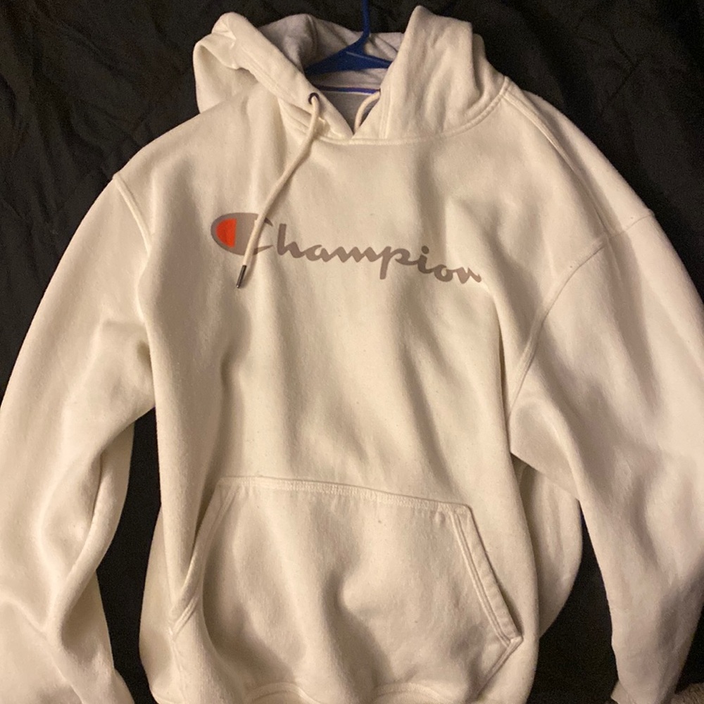 Men’s Champion Hoodie (M) Cream-White